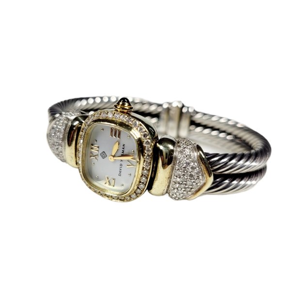 David Yurman YG Sterling Silver & Diamond Watch - Picture 3 of 8